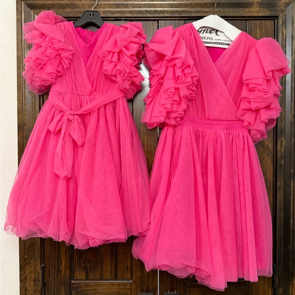 Pink Ruffled mommy and me Dresses - Picture 1 of 2